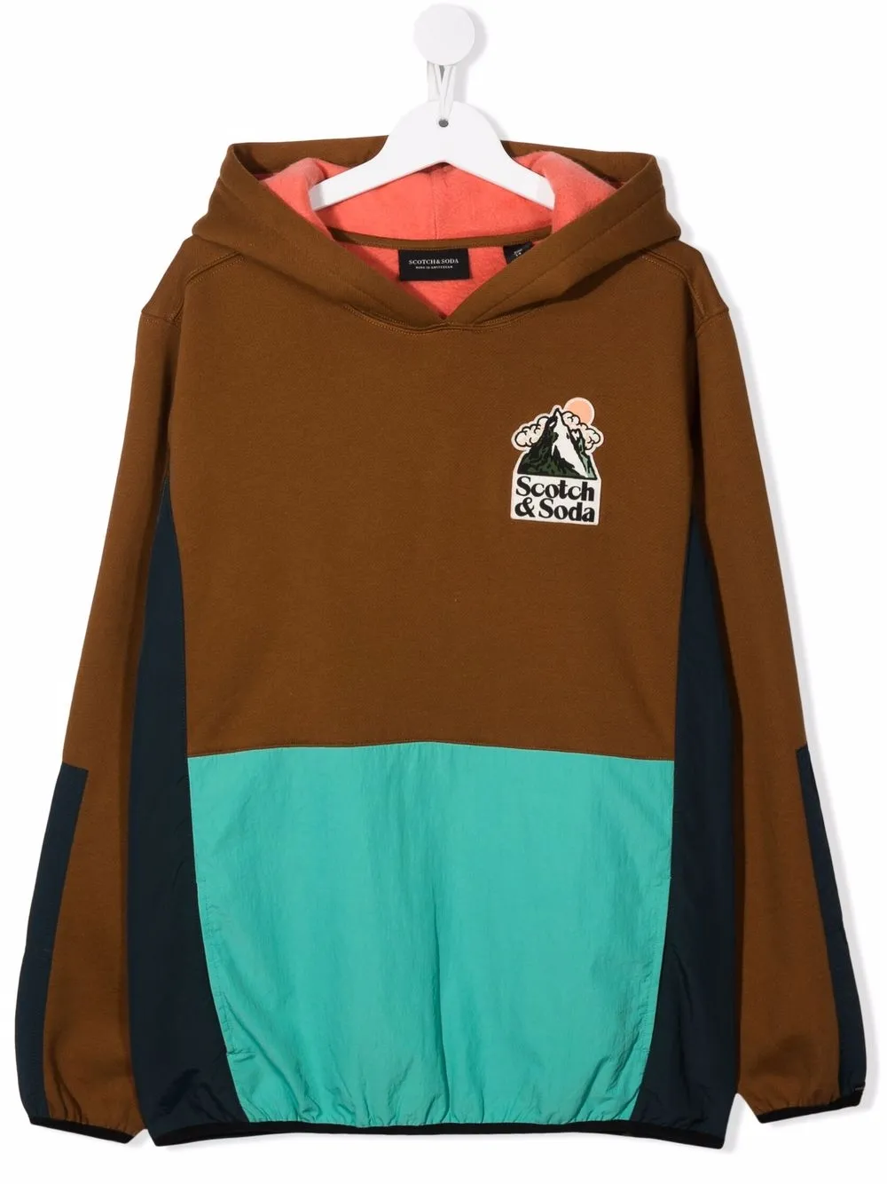 фото Scotch & soda худи в стиле колор-блок с логотипом