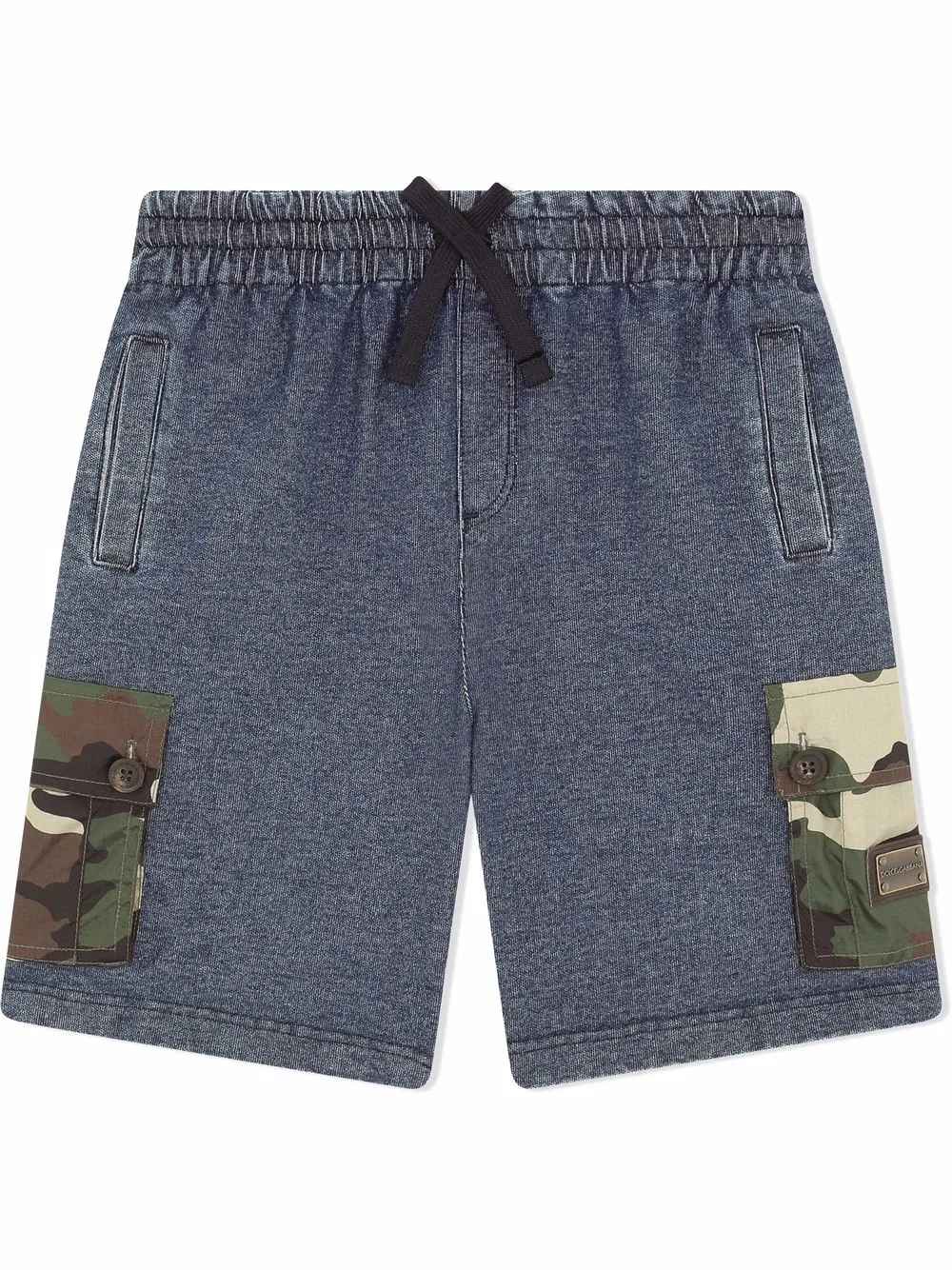Dolce & Gabbana Kids shorts de mezclilla con bolsillos - Gris