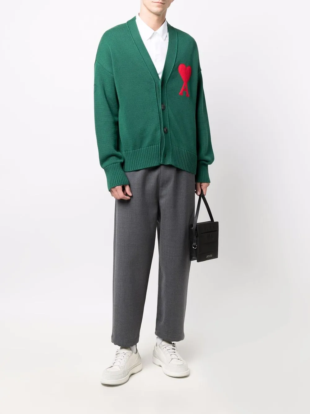 фото Ami paris спортивные брюки с эластичным поясом и кулиской