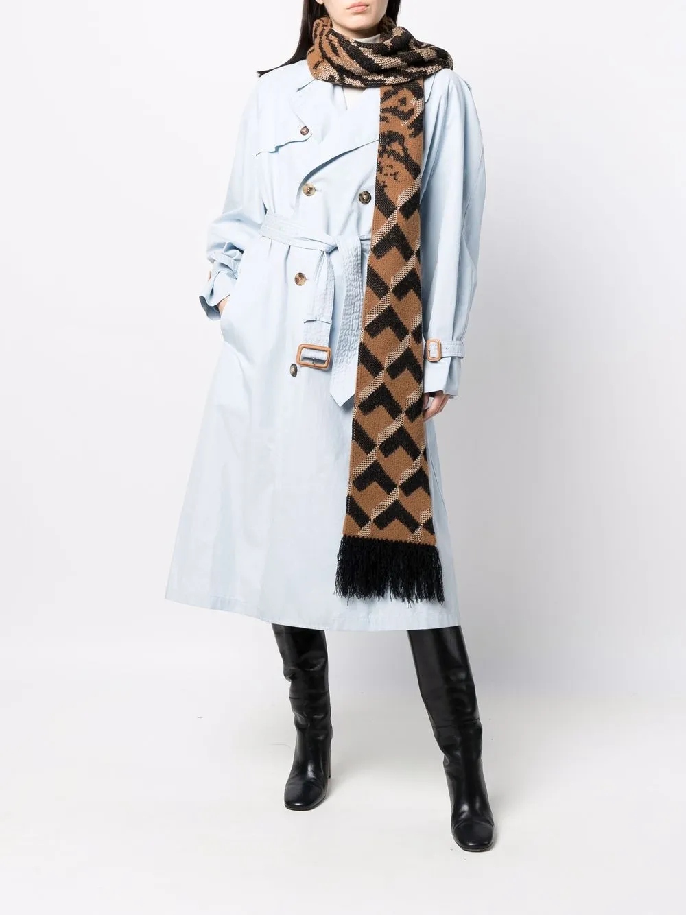 фото Dvf diane von furstenberg шарф с зебровым принтом