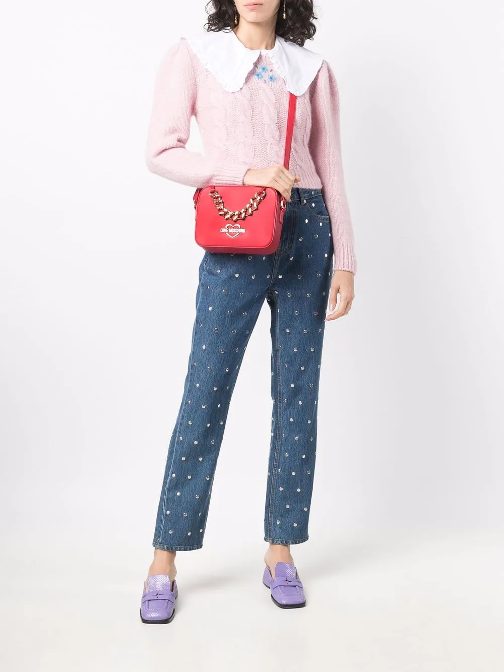 фото Love moschino сумка на плечо с цепочным декором