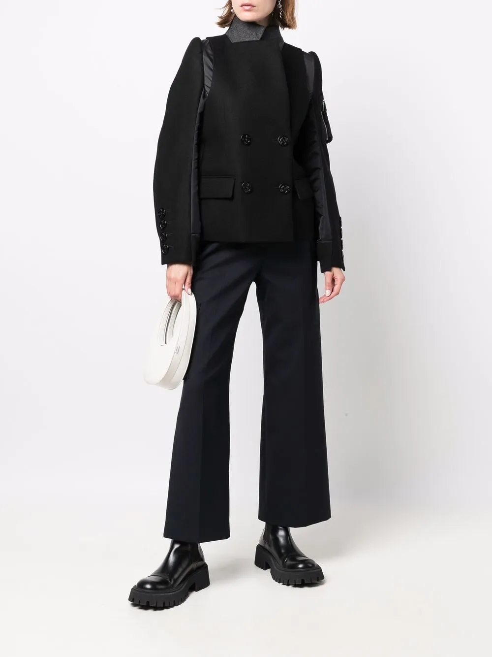 фото Sacai комбинированная куртка