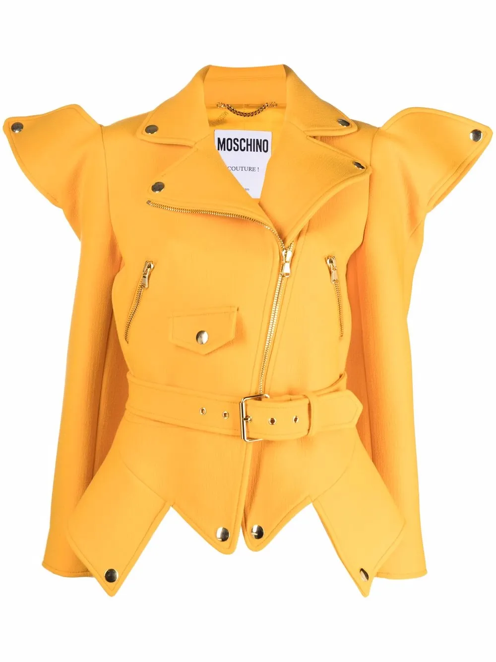 фото Moschino байкерская куртка couture асимметричного кроя