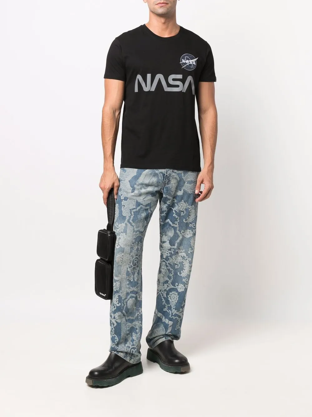 фото Alpha industries футболка со светоотражающим логотипом из коллаборации с nasa