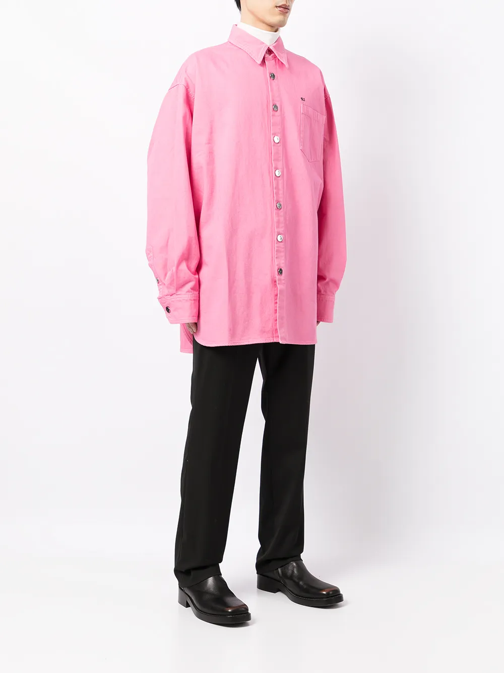 фото Raf simons рубашка с заостренным воротником