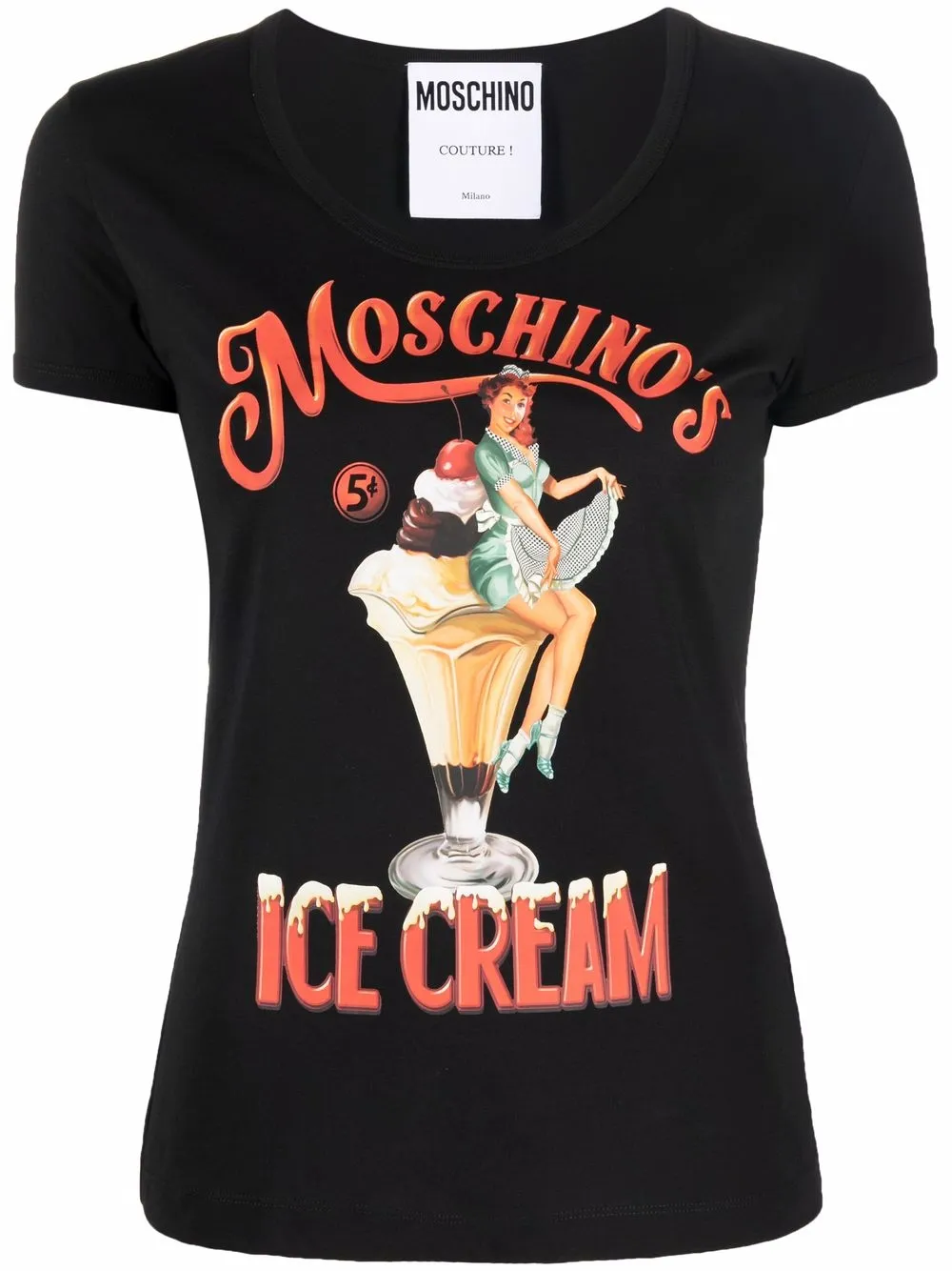 Moschino logo-print cotton T-shirt - Black