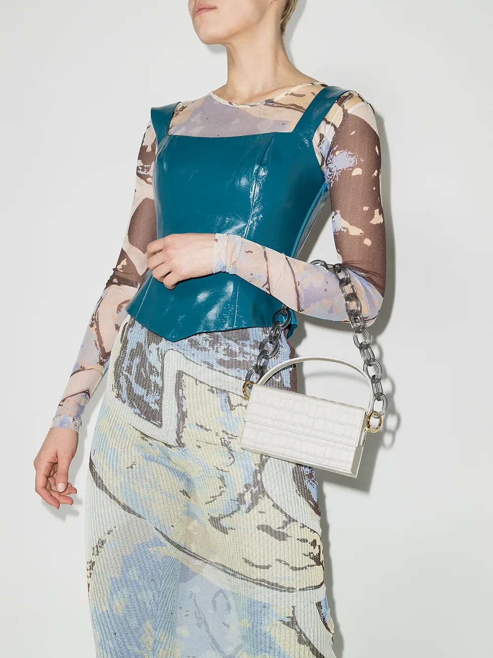 фото L’afshar сумка на плечо ida с тиснением под кожу крокодила