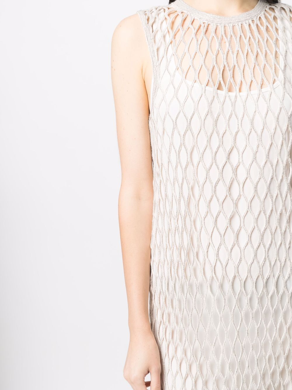 Brunello Cucinelli Macram Detail Sleeveless Dress Farfetch