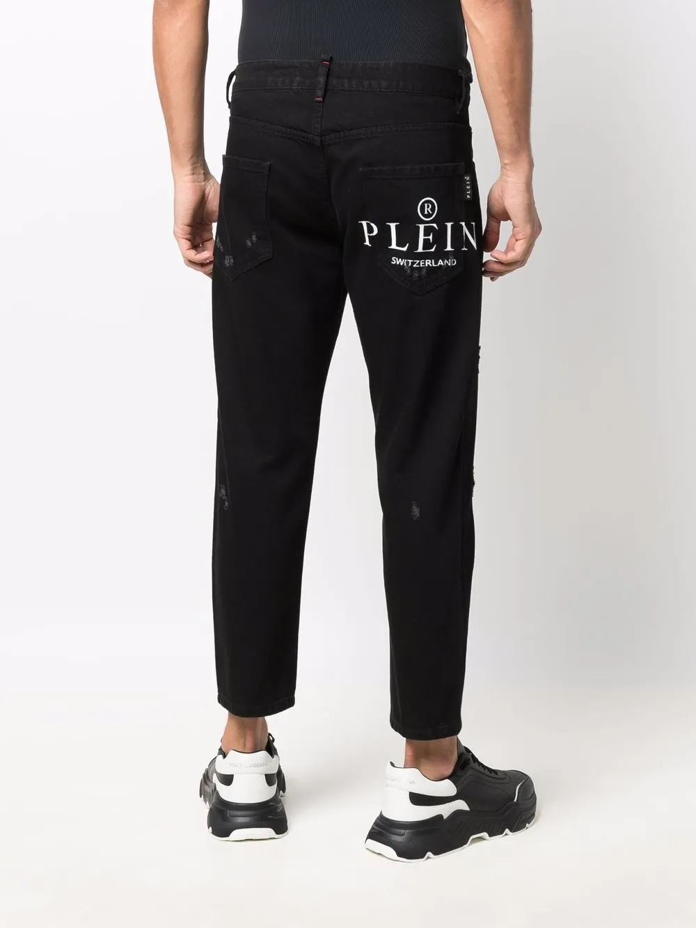 фото Philipp plein укороченные джинсы с логотипом