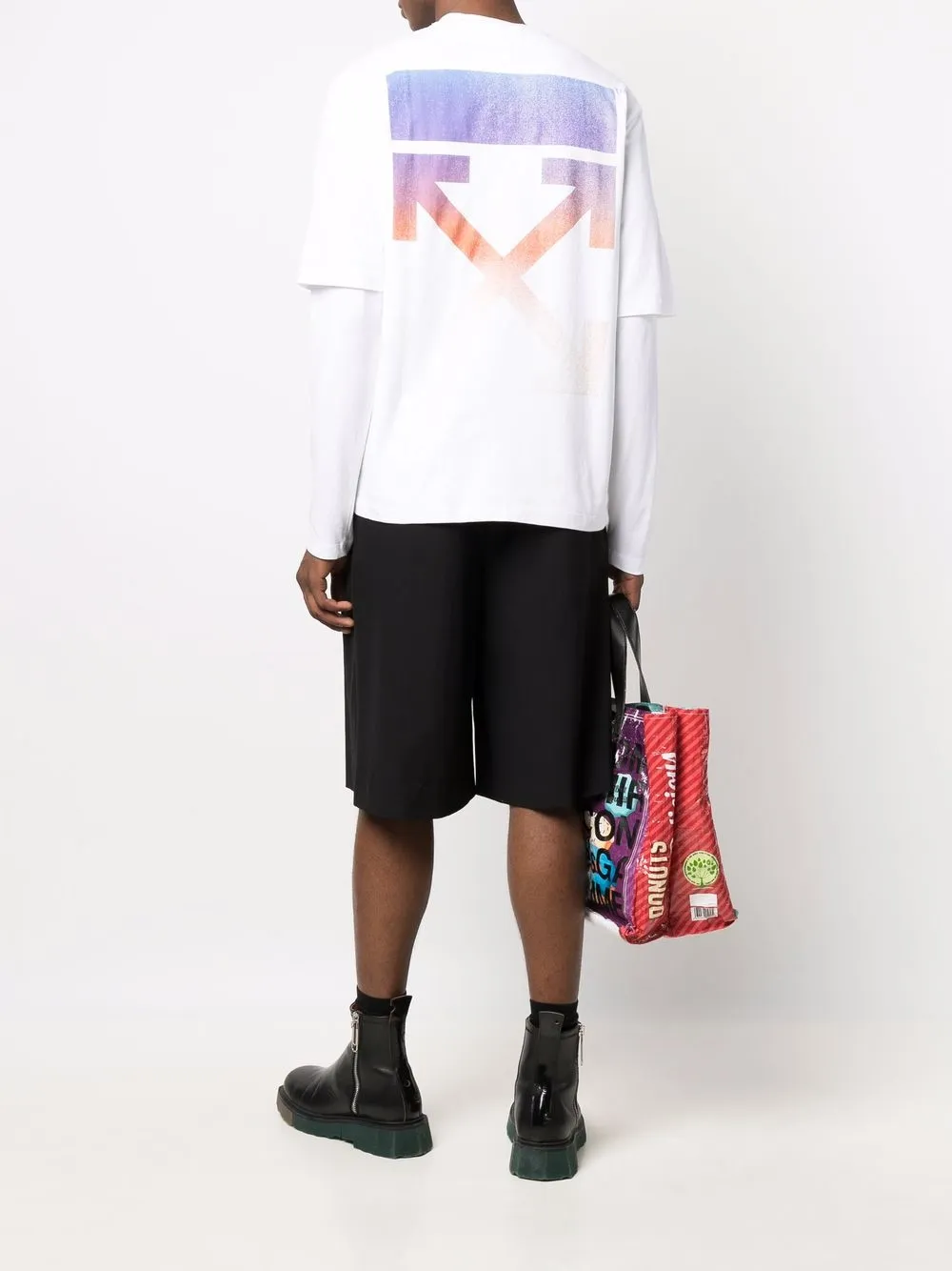 фото Off-white многослойная футболка с логотипом degradé arrows