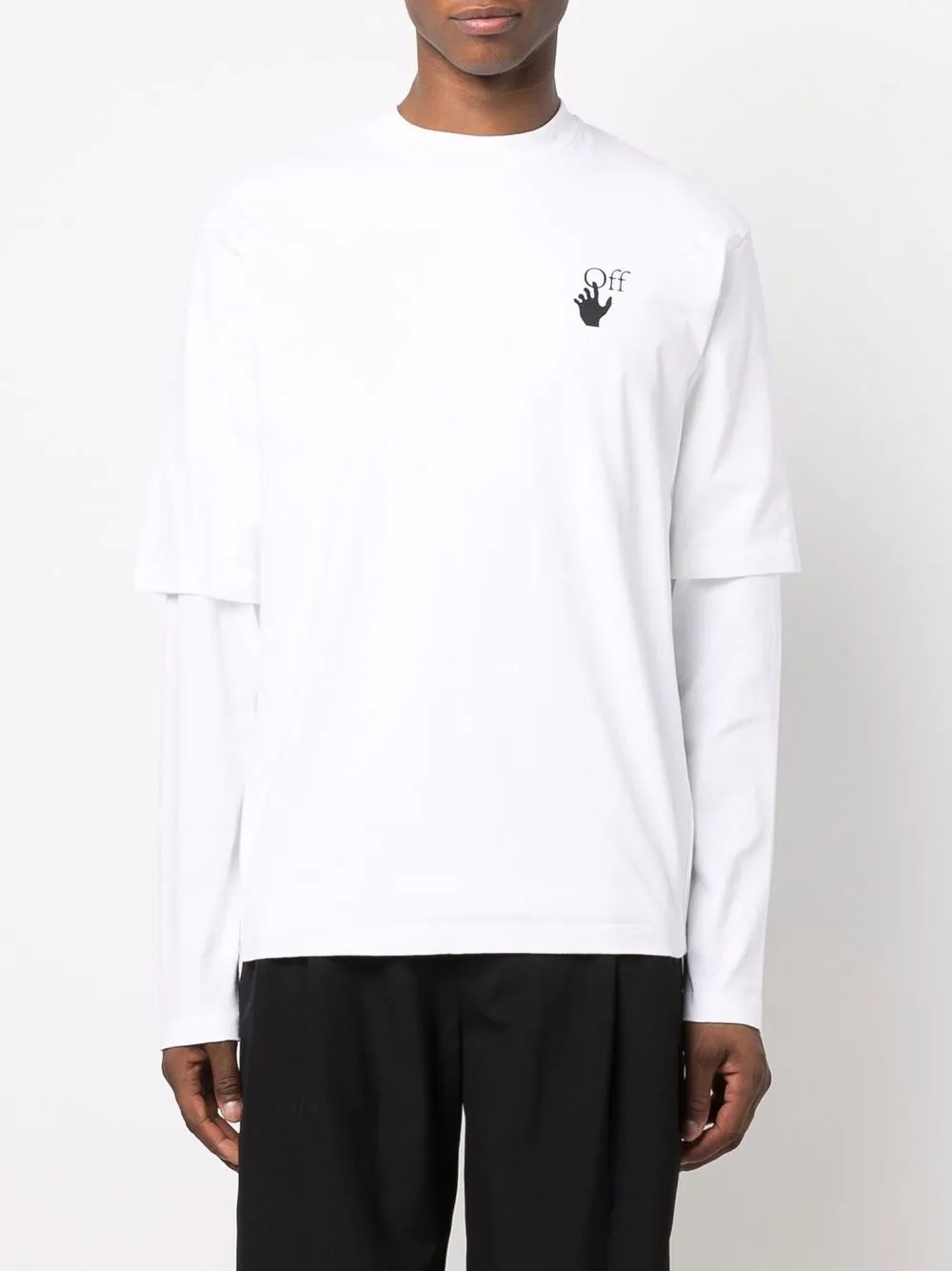 фото Off-white многослойная футболка с логотипом degradé arrows