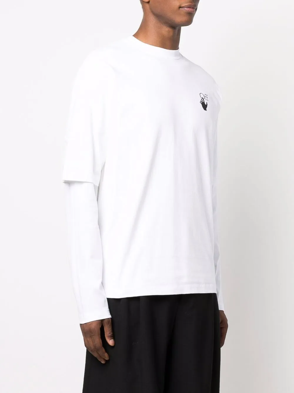 фото Off-white многослойная футболка с логотипом degradé arrows