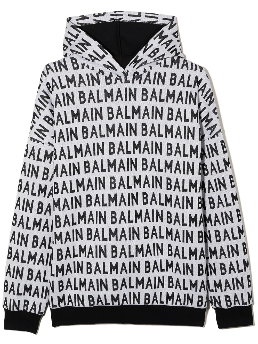 Balmain Kids hoodie con logo estampado - Blanco
