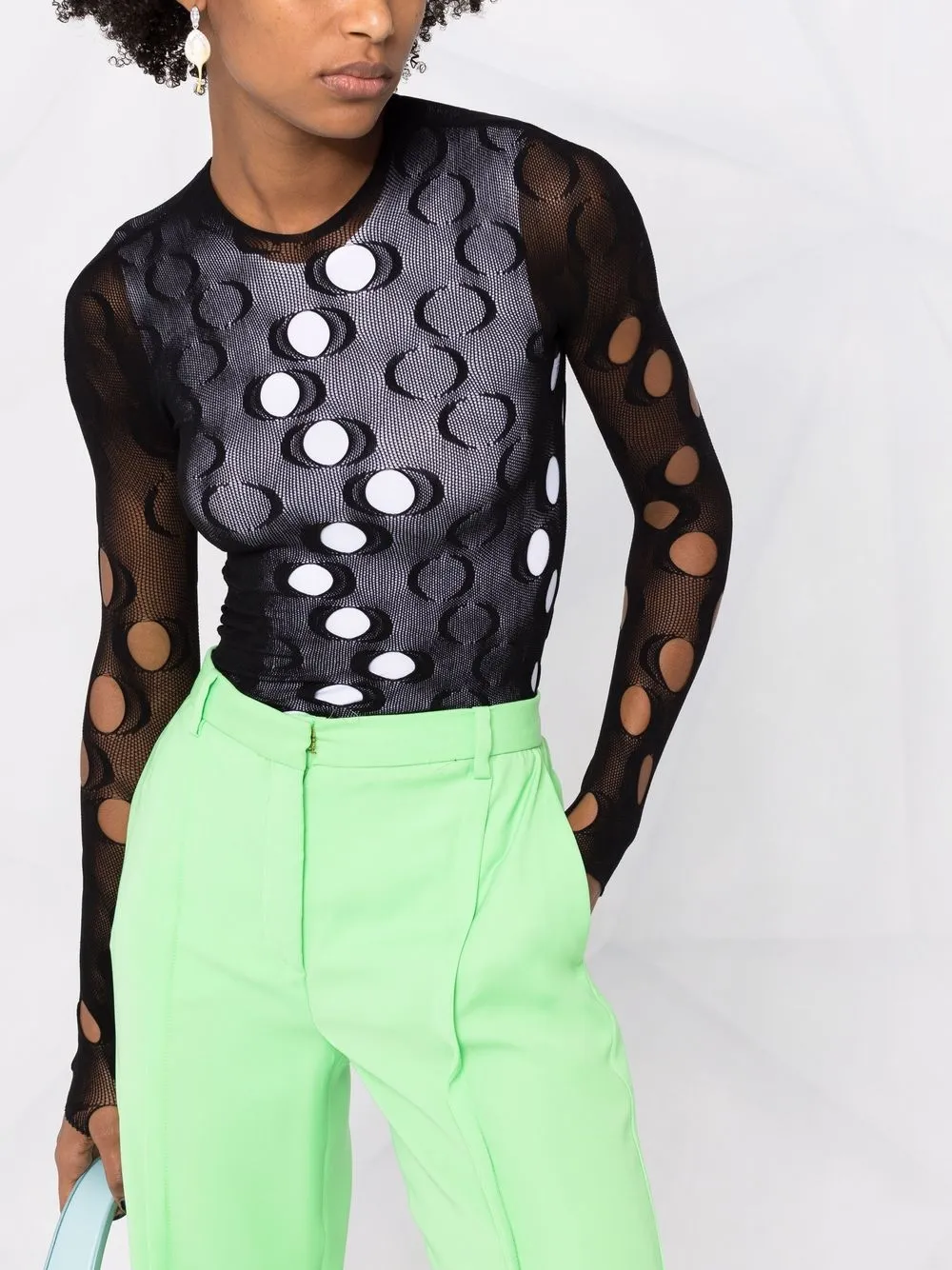 фото Rui прозрачный топ в горох