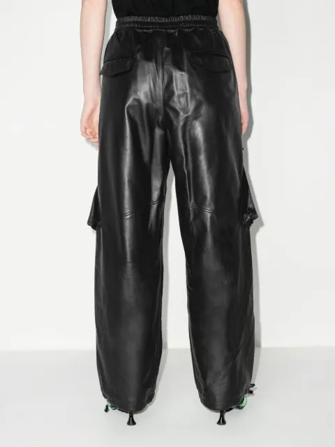 Dion Lee Wide Leg Leather Trousers Farfetch