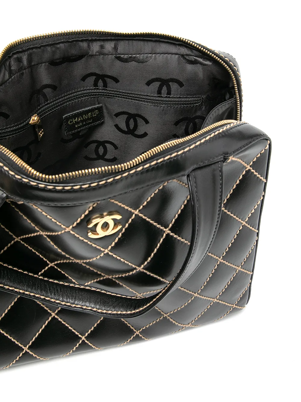 фото Chanel pre-owned сумка-тоут wild stitch 2002-го года с логотипом cc