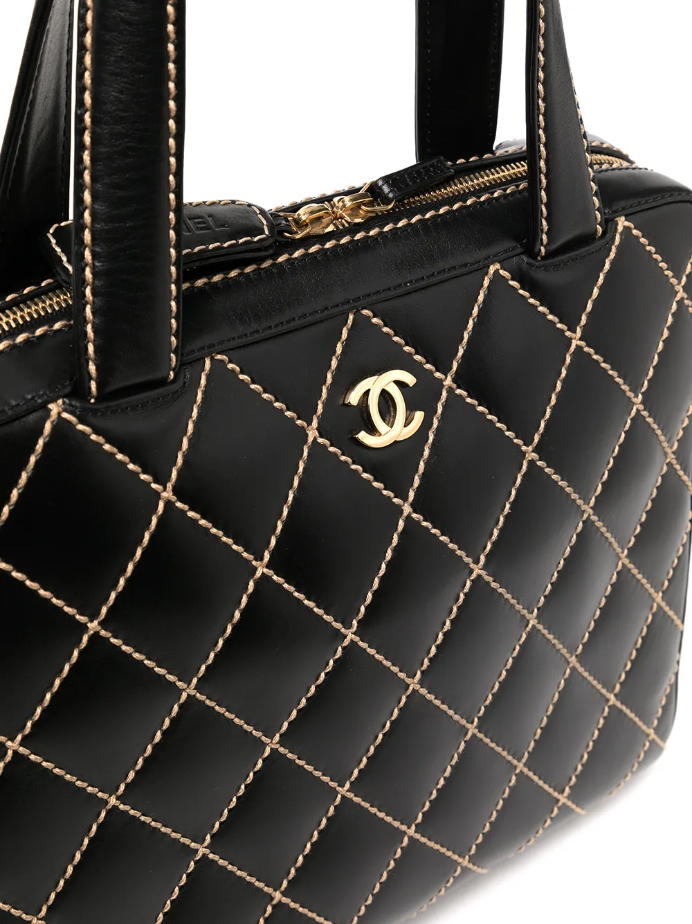 фото Chanel pre-owned сумка-тоут wild stitch 2002-го года с логотипом cc