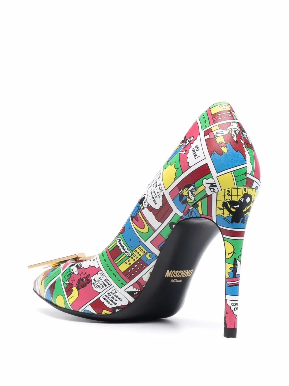 фото Moschino туфли с заостренным носком и принтом