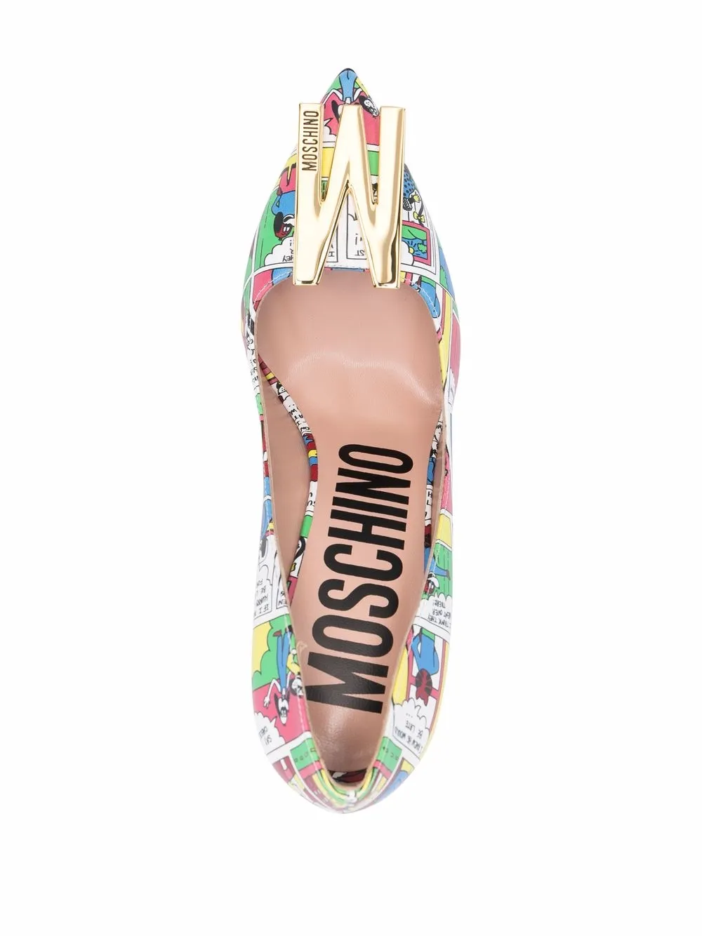фото Moschino туфли с заостренным носком и принтом