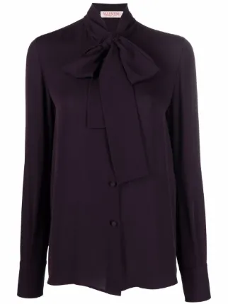 Valentino Garavani Pussy Bow Silk Shirt Farfetch