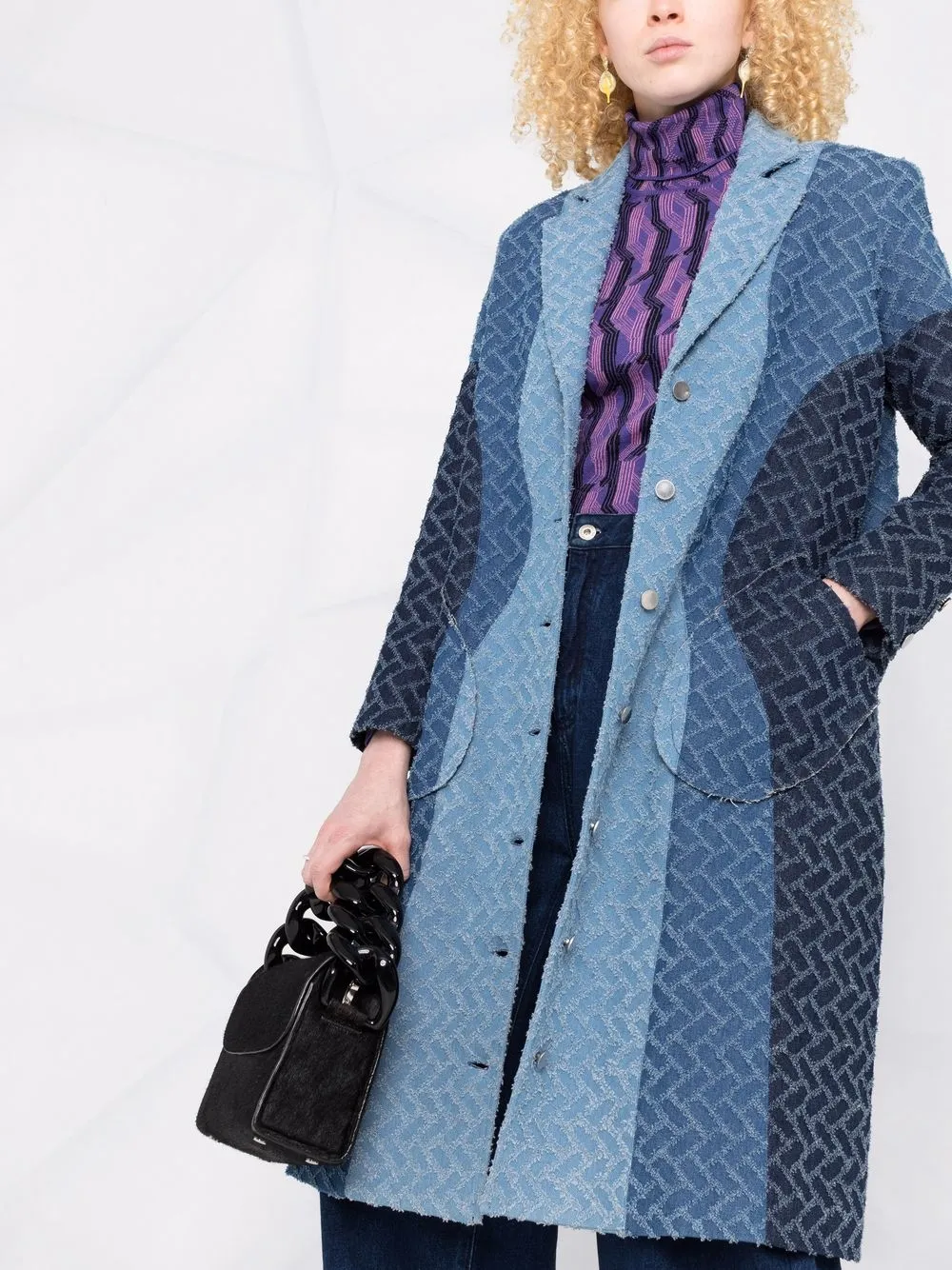 фото Weinsanto однобортное пальто в стиле колор-блок