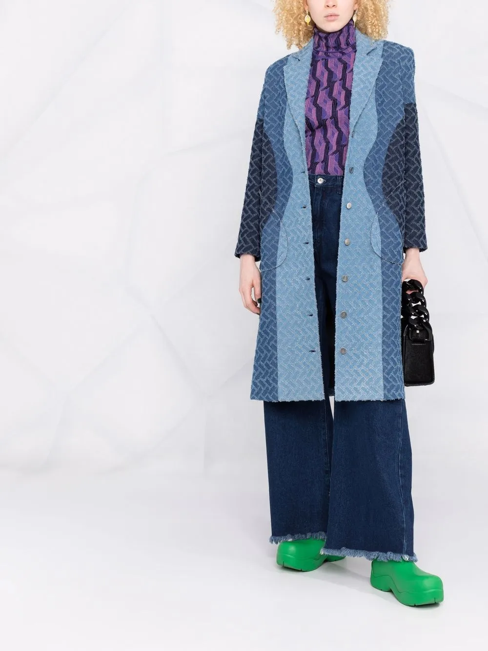 фото Weinsanto однобортное пальто в стиле колор-блок