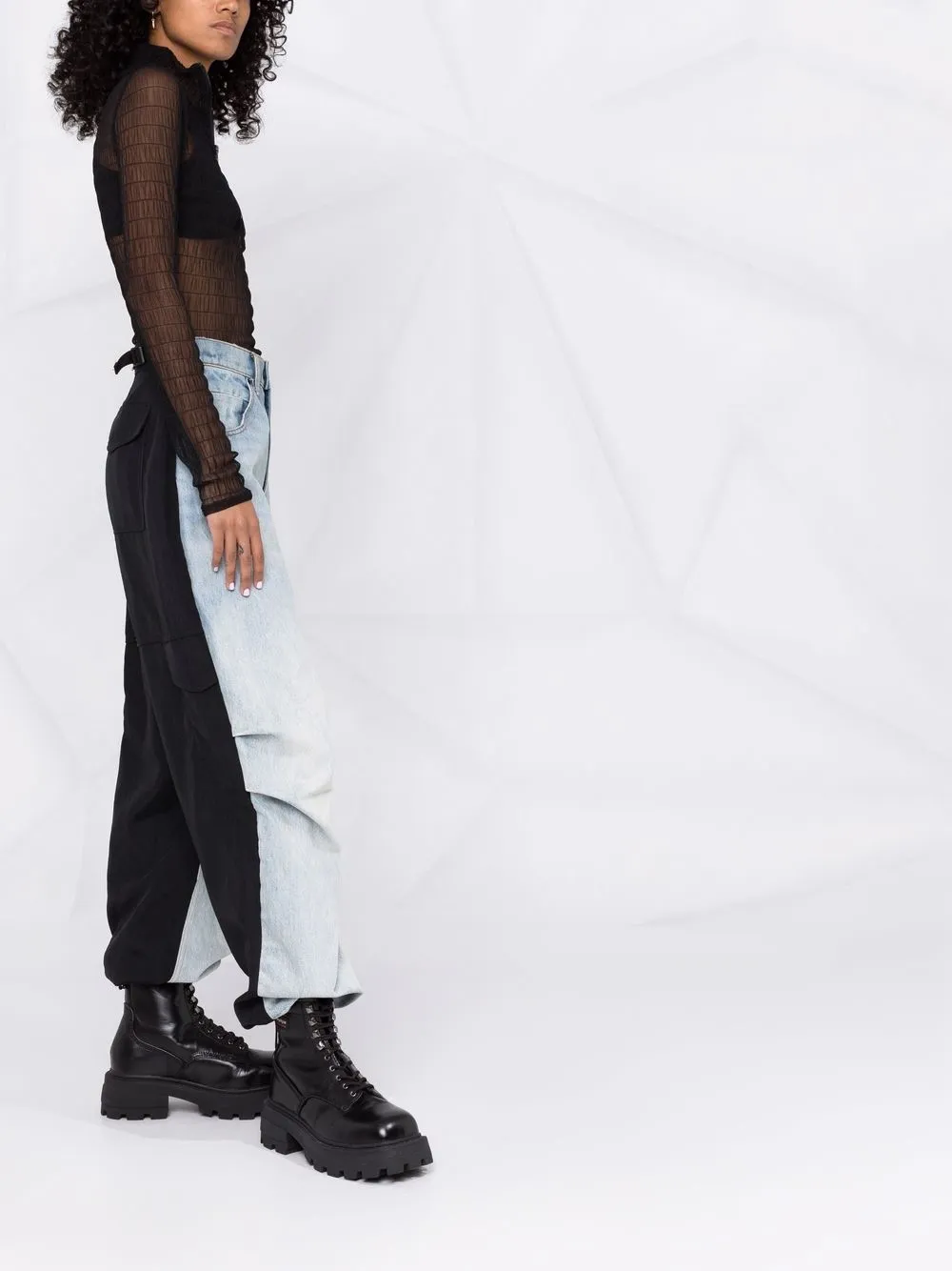 фото Weinsanto прозрачный топ с высоким воротником