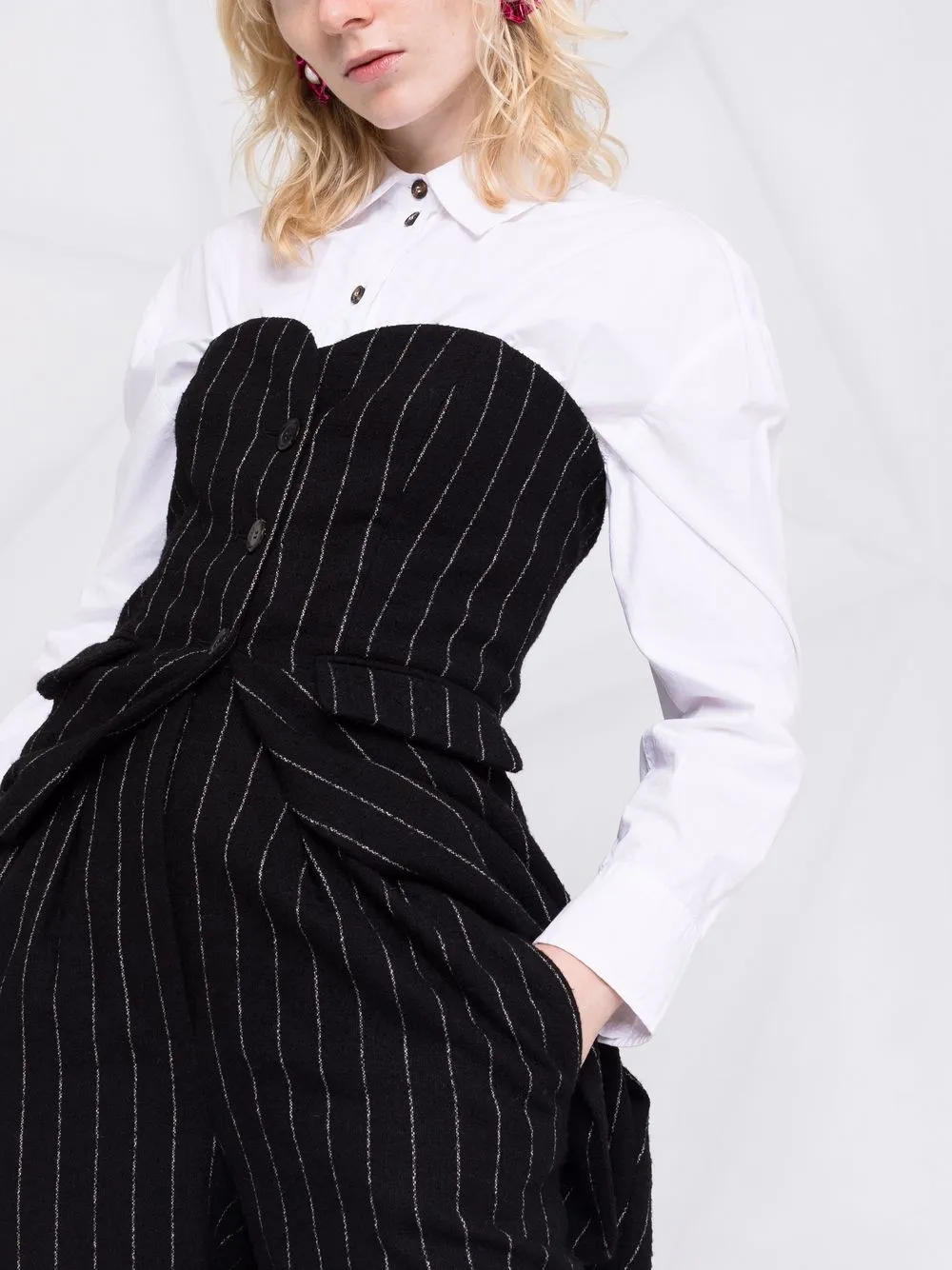 фото Moschino топ в тонкую полоску