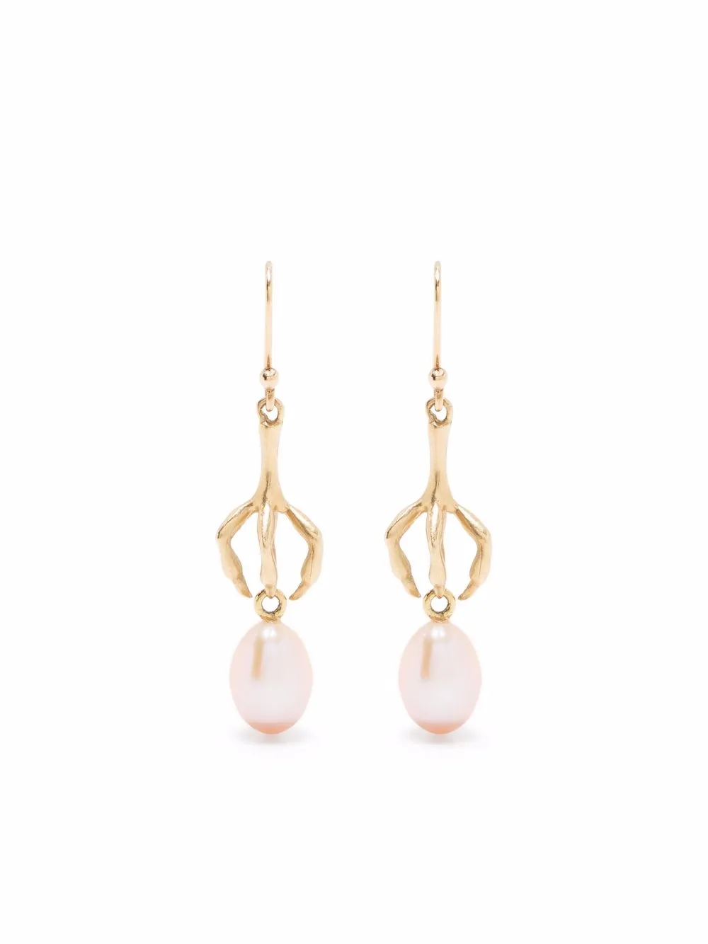 фото Annette ferdinandsen серьги-подвески claw из желтого золота