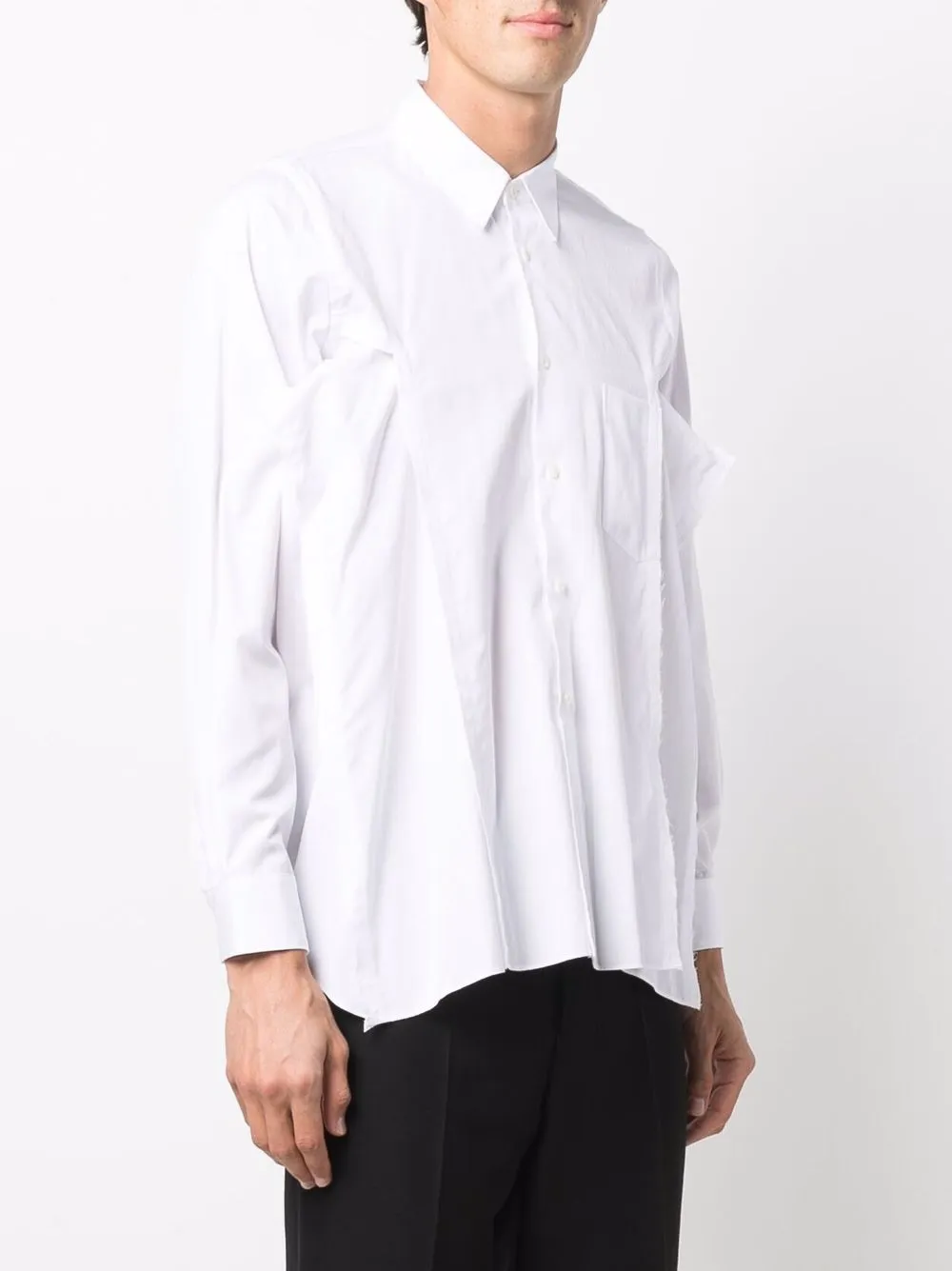 фото Black comme des garçons рубашка с длинными рукавами и оборками