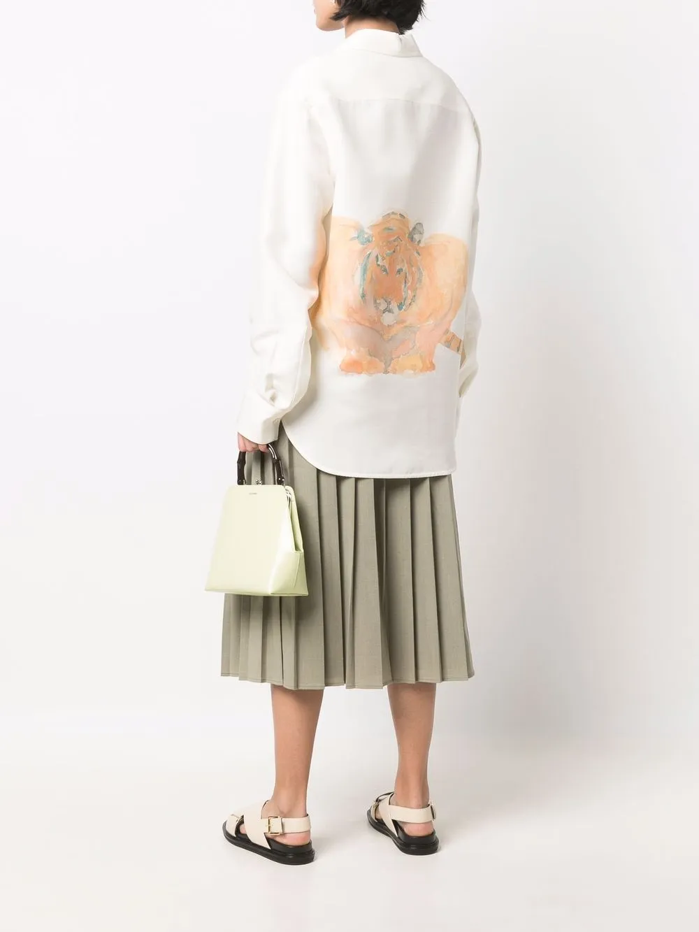 фото Jil sander рубашка с тигровым принтом