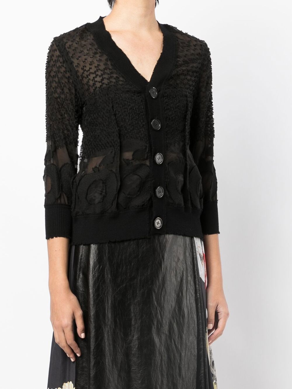 Undercover Semi Sheer Lace Cardigan Farfetch