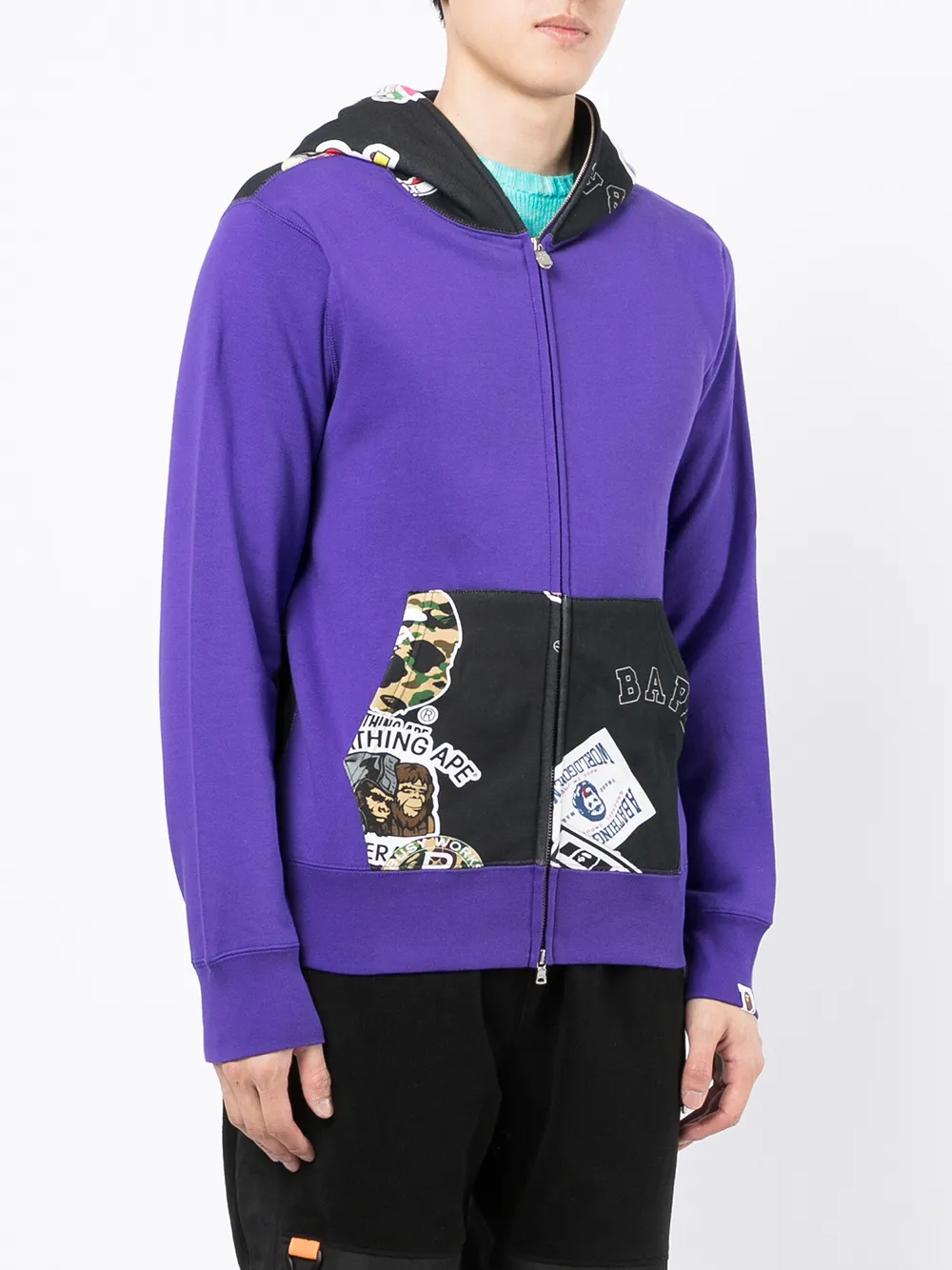 фото A bathing ape® худи с контрастной вставкой