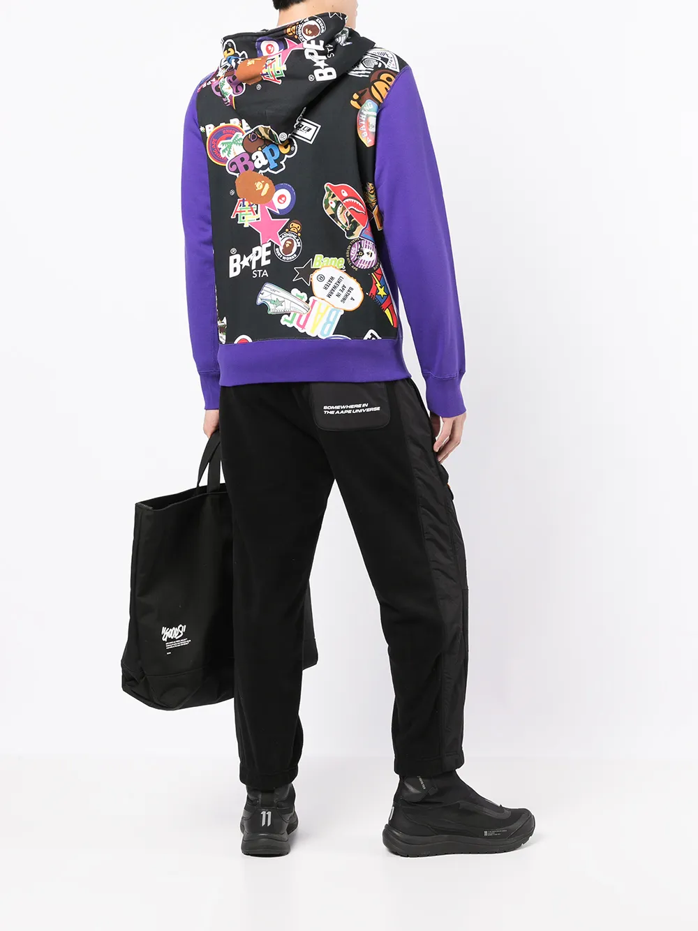 фото A bathing ape® худи с контрастной вставкой