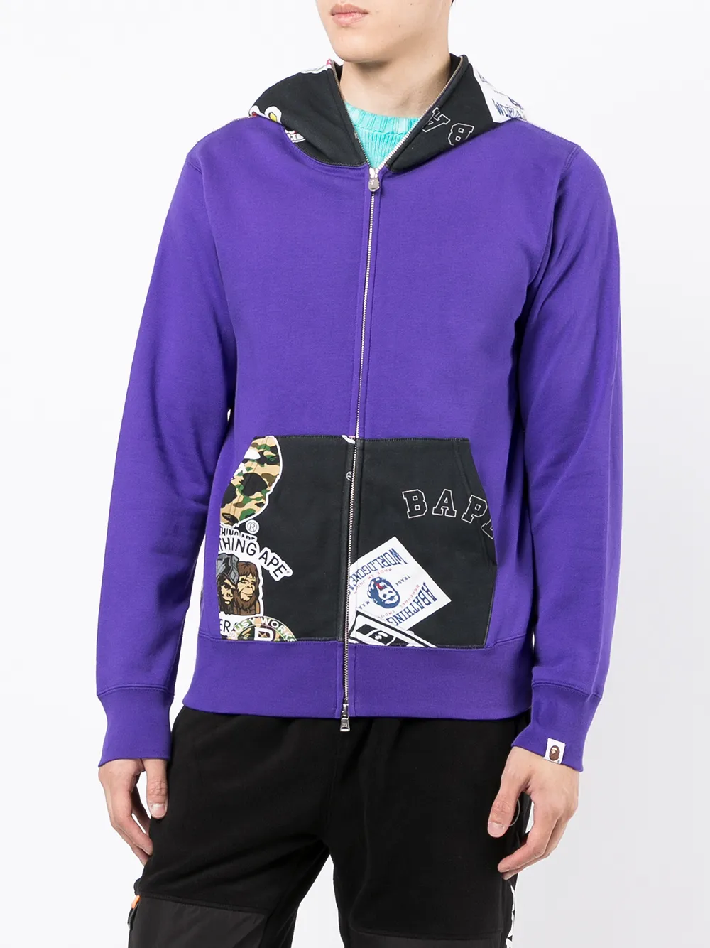 фото A bathing ape® худи с контрастной вставкой