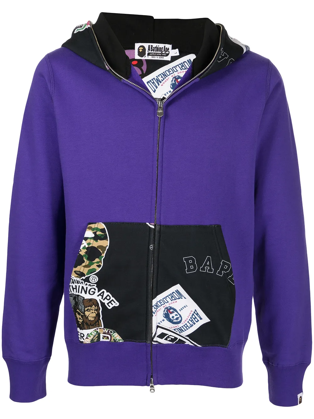 фото A bathing ape® худи с контрастной вставкой