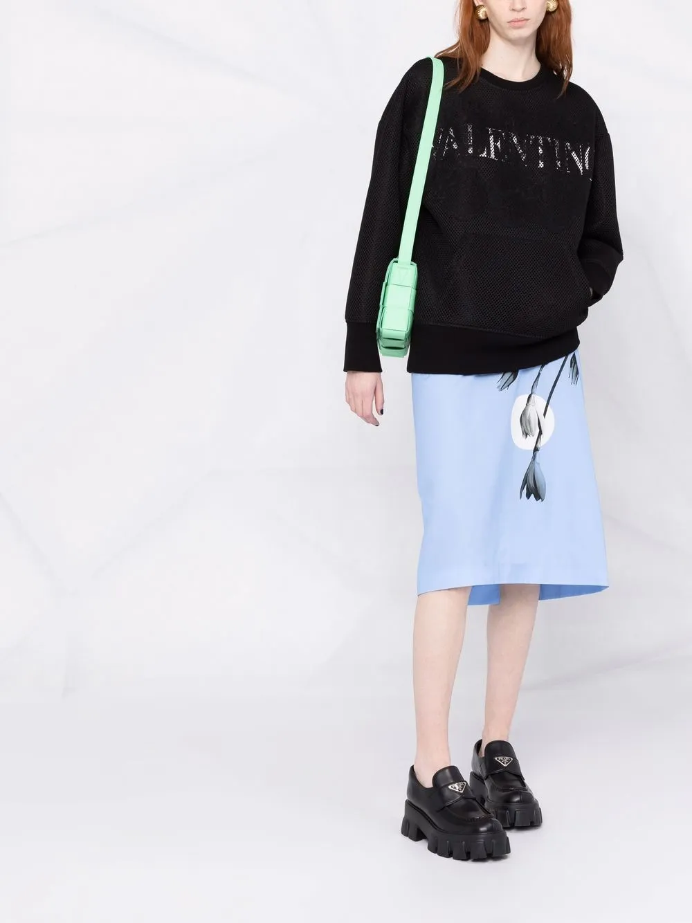 фото Valentino толстовка с кружевом и логотипом