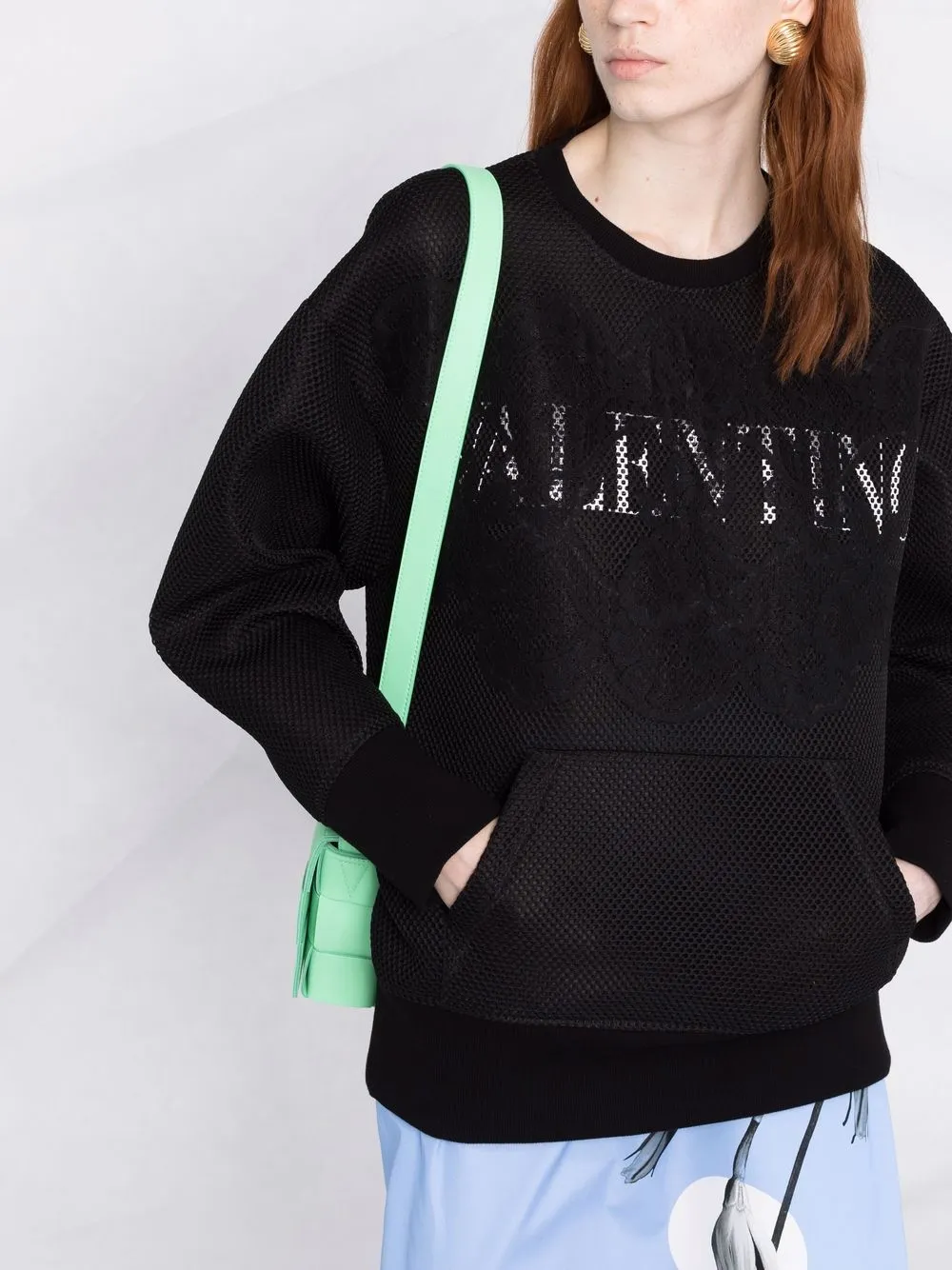 фото Valentino толстовка с кружевом и логотипом