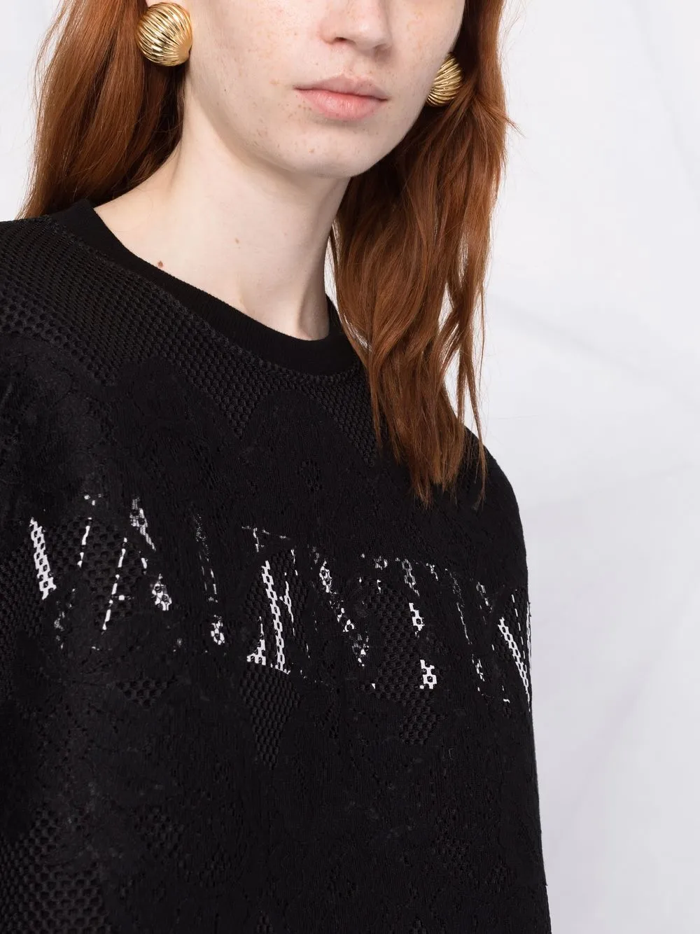 фото Valentino толстовка с кружевом и логотипом