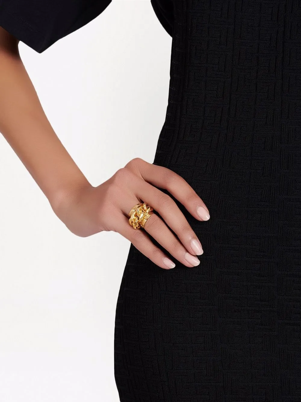 фото Balmain кольцо с массивной цепочкой
