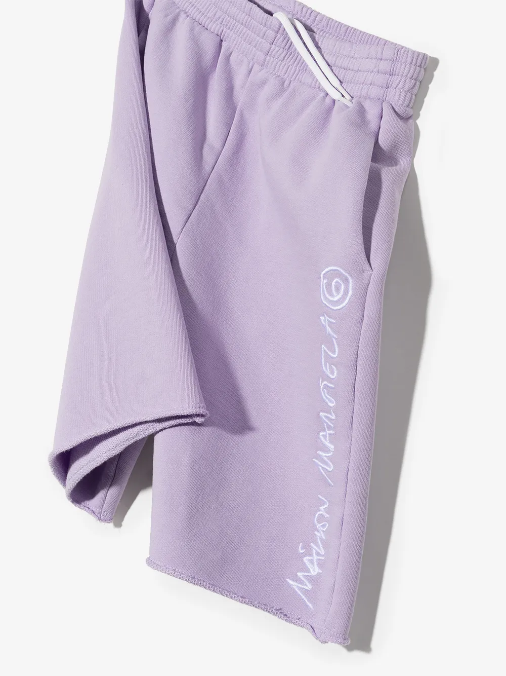 фото Mm6 maison margiela kids спортивные шорты с вышитым логотипом