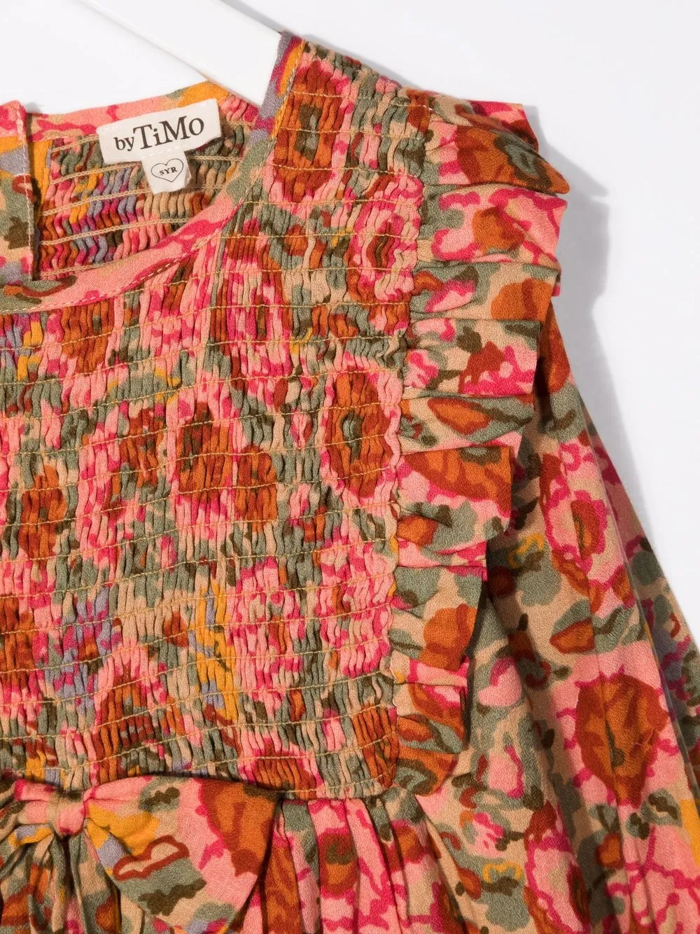 фото Bytimo kids платье со сборками и цветочным принтом