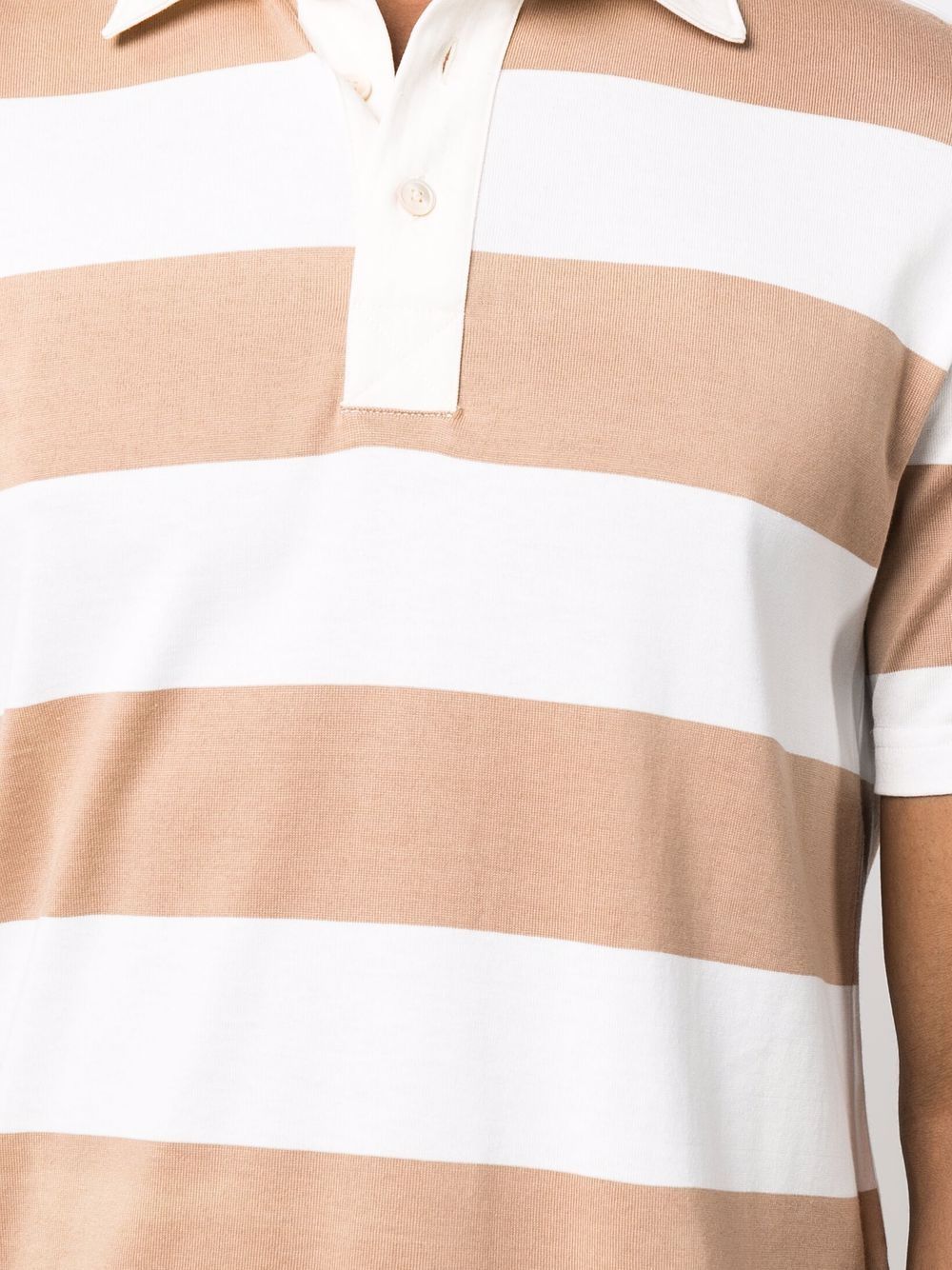 Eleventy White Neutral Striped Polo Shirt For Men E75POLE05TES0E226