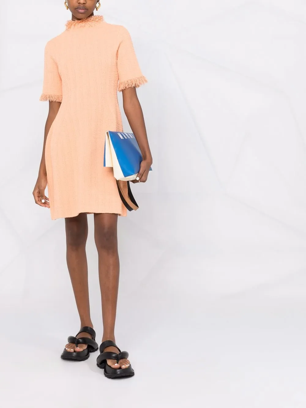 фото Proenza schouler твидовое платье с бахромой