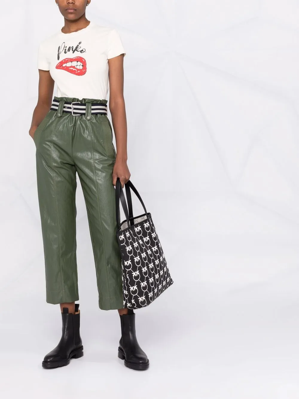 фото Pinko укороченные брюки с завышенной талией