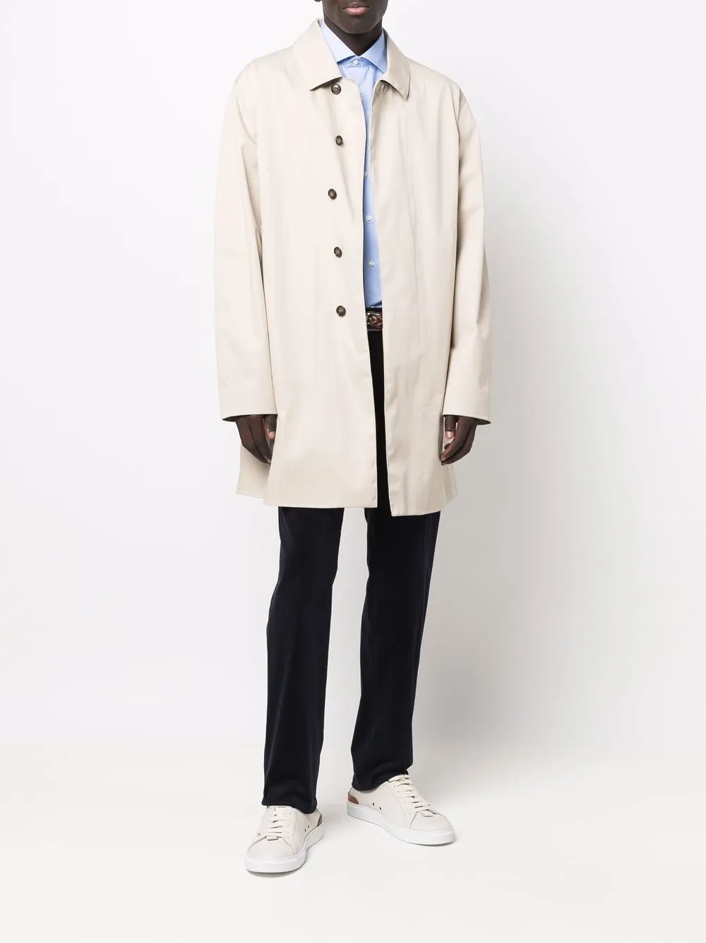 фото Canali жаккардовая рубашка с косым воротником