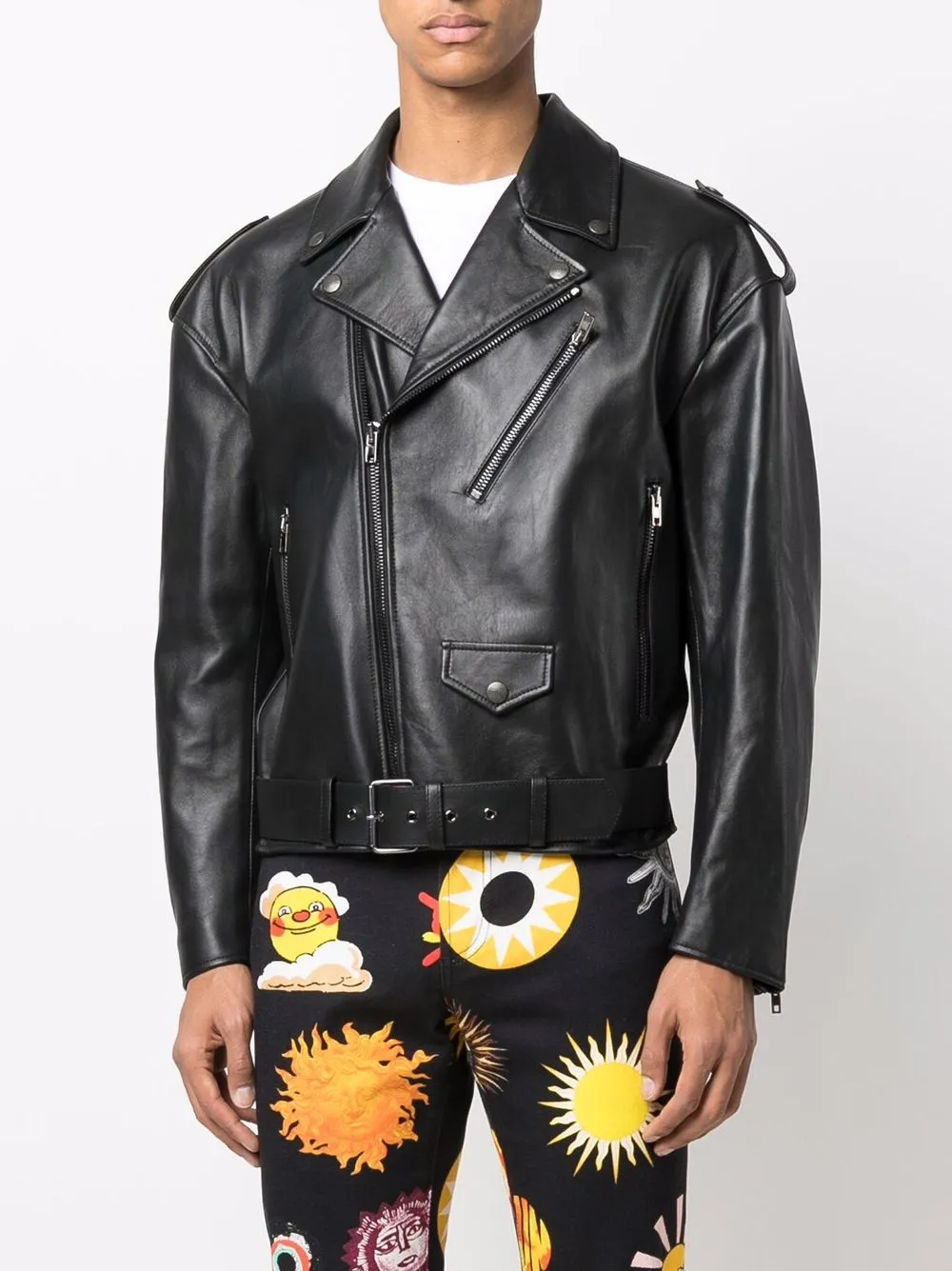 фото Moschino байкерская куртка с логотипом