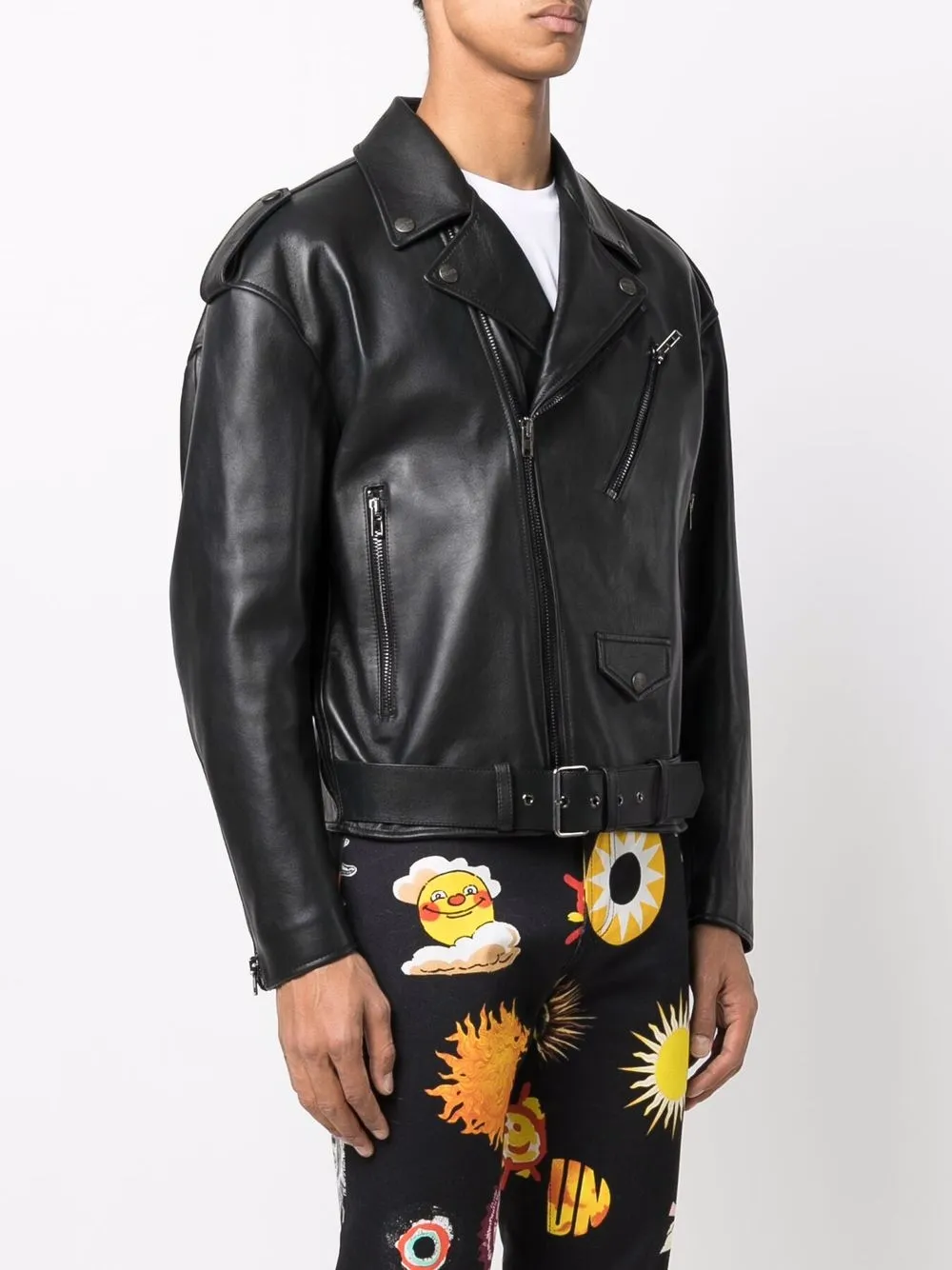 фото Moschino байкерская куртка с логотипом