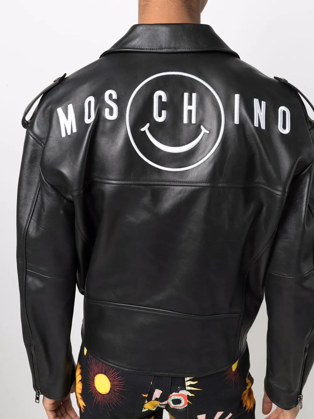 фото Moschino байкерская куртка с логотипом