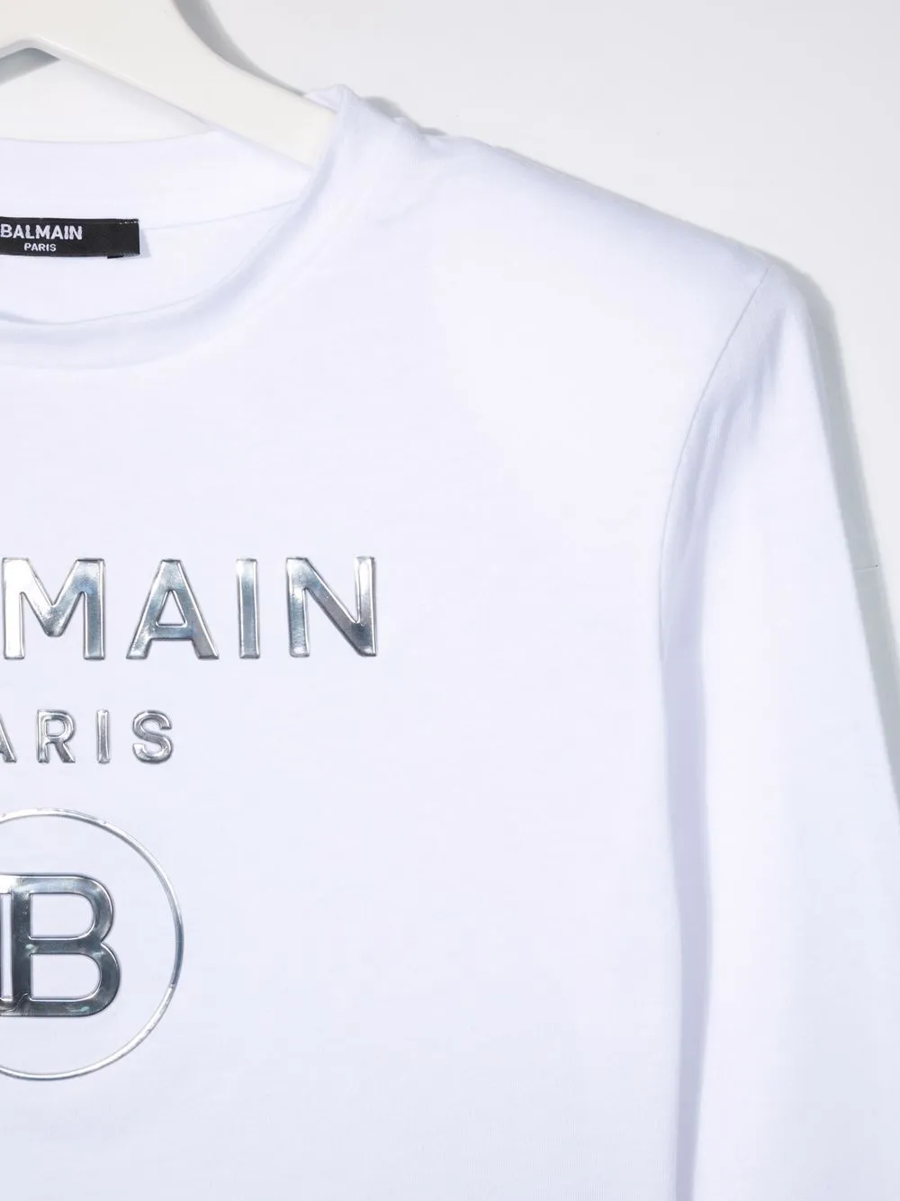 фото Balmain kids укороченный топ с тисненым логотипом